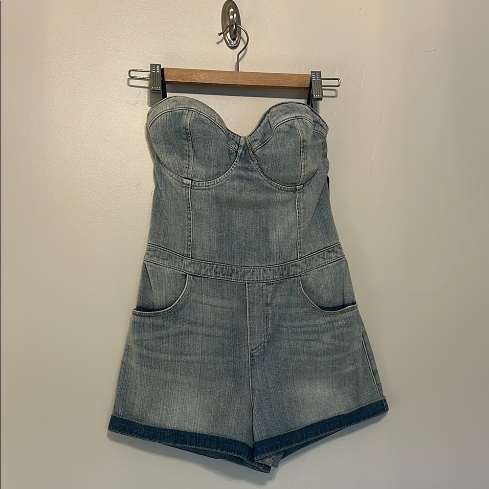 NWT - Guess Denim Strapless Romper